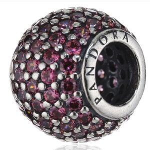 Authentic Rare Retired PANDORA Red PAVE LIGHTS Clear ZIRCONIA Bead Charm Winter